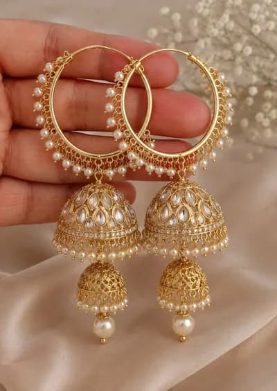 Pearl Drop Jhumkas